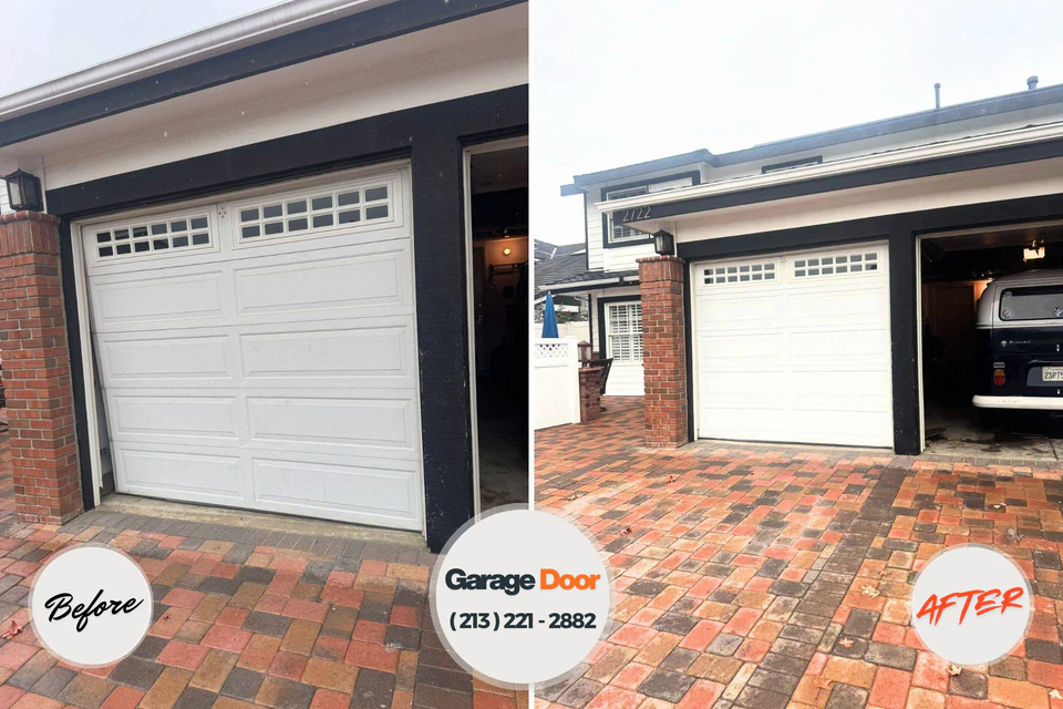 Before and after: garage door repair Hudson, CO